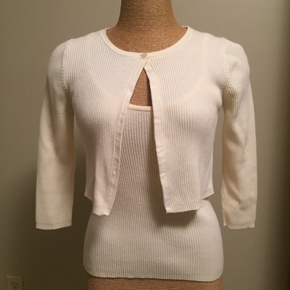 Rib Knit Cami and Sweater Set